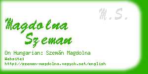 magdolna szeman business card